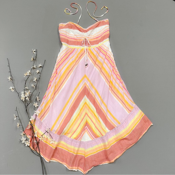 Anthropologie Savannah halter dress in summer washed colors, 12. - Picture 4 of 7